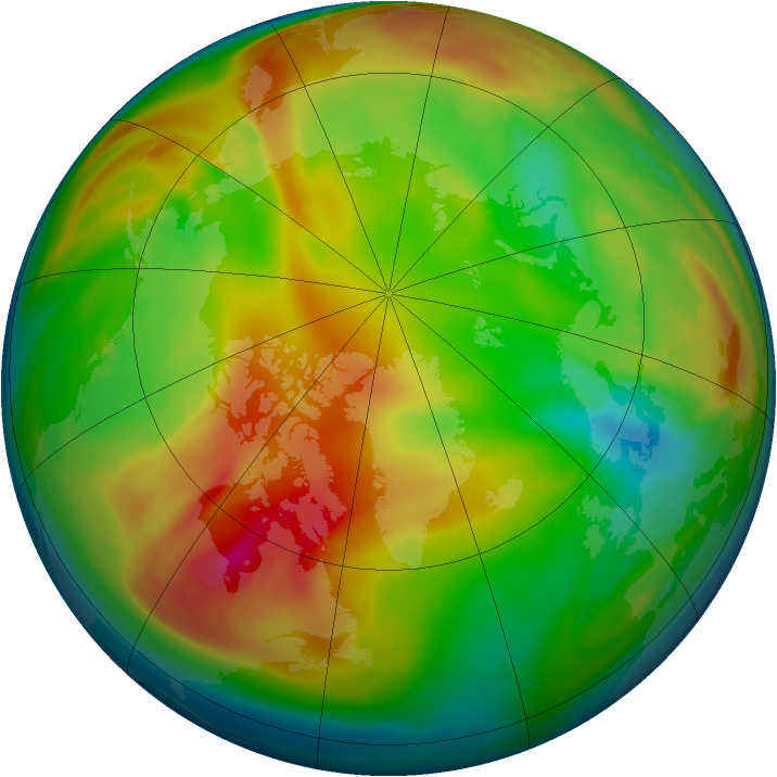 Arctic ozone map for 30 January 2007